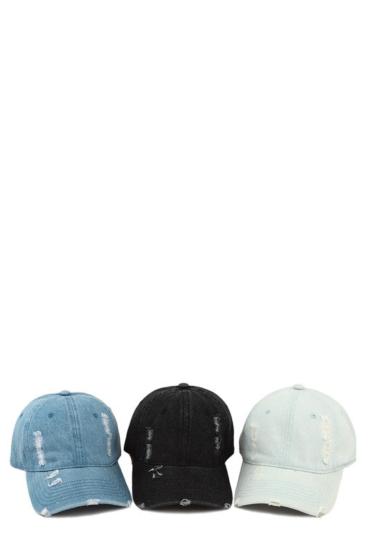 Acid Wash Distressed BaseBall Cap