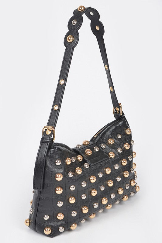 Mix Color Studs Fashion Shoulder Bag