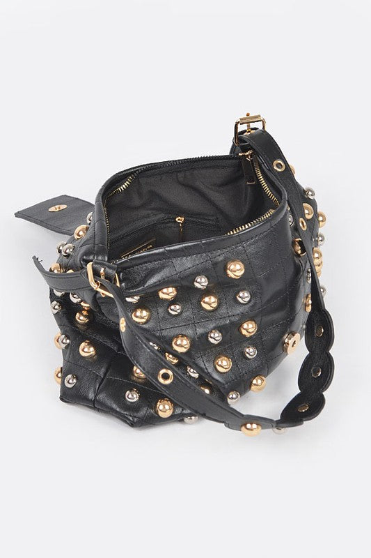 Mix Color Studs Fashion Shoulder Bag