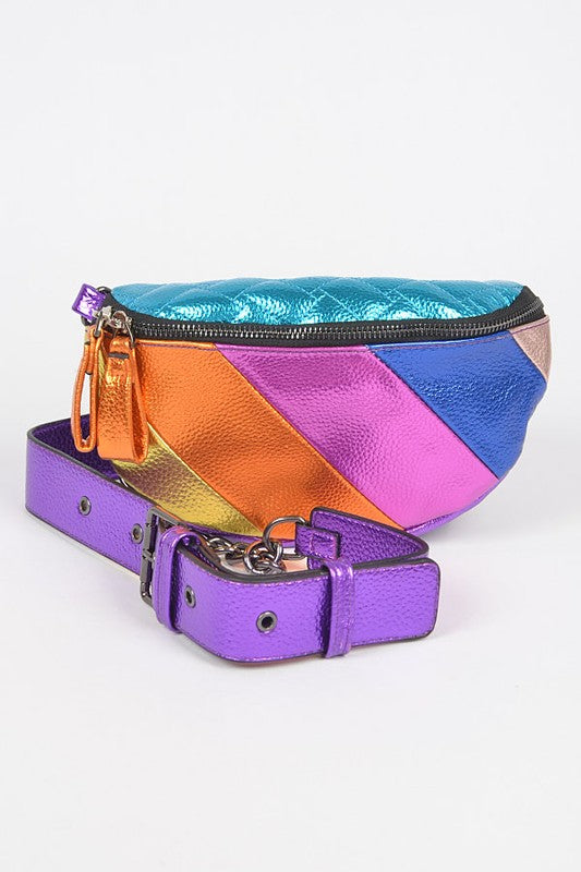 Metallic Piecing Vintage Inspired Fanny Pack