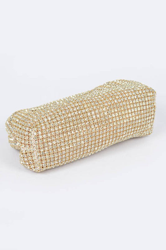 Oversize Rhinestone Convertible Soft Clutch Bag