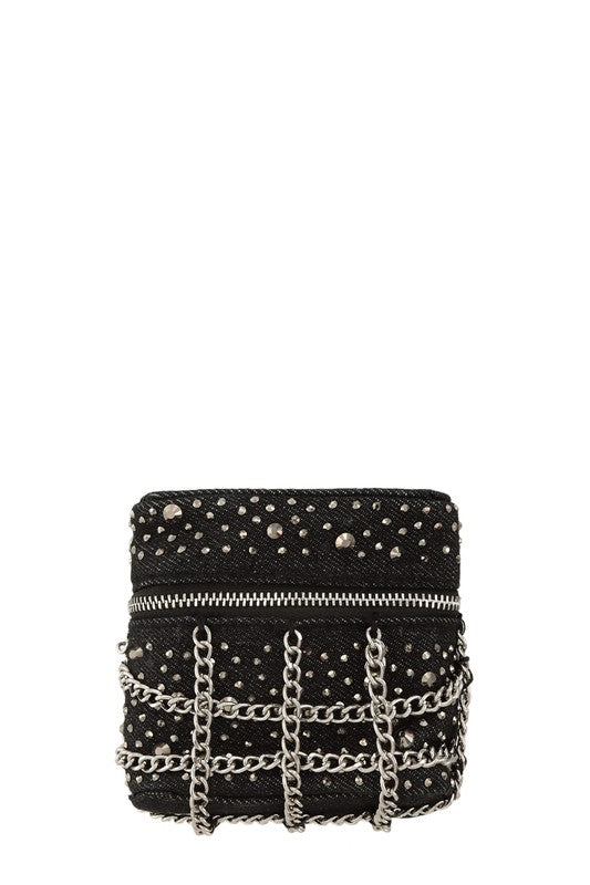 Mini Rhinestone Chain Crossbody Bag