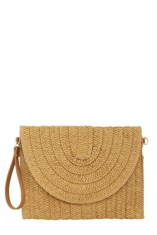 Square Shape Straw Crossbody Bag