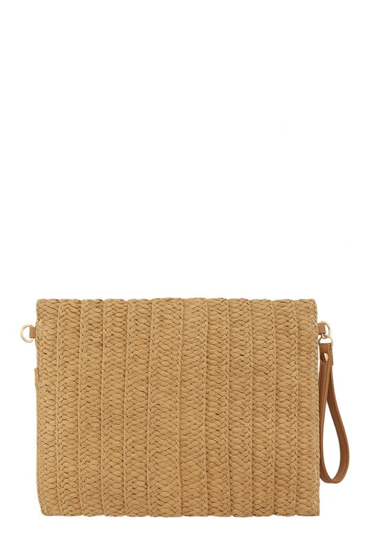 Square Shape Straw Crossbody Bag