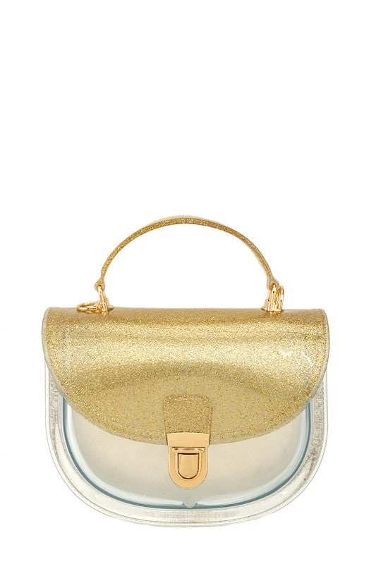 Half moon Clear Handle and Crossbody Bag