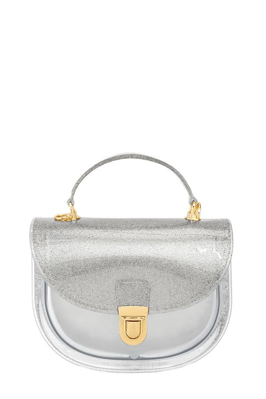 Half moon Clear Handle and Crossbody Bag