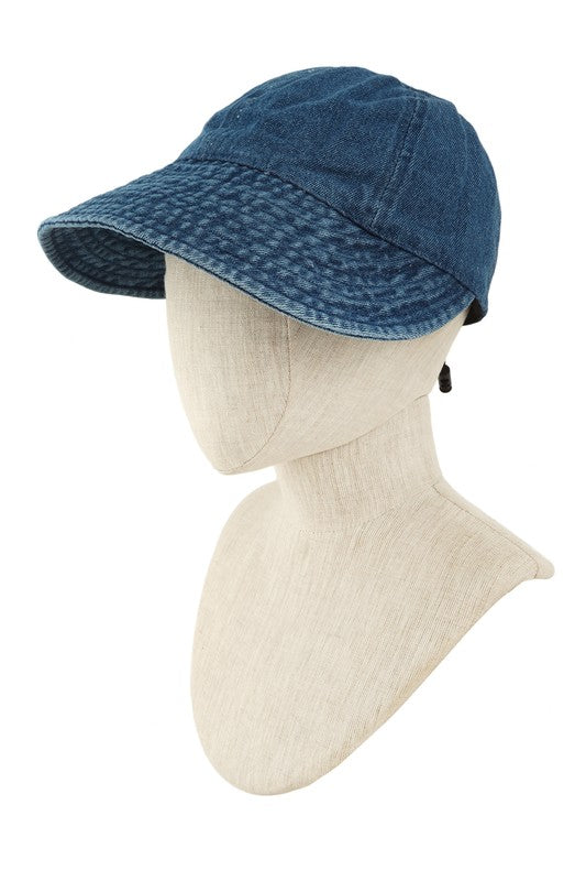 Denim Bucket with Rubber band Hat