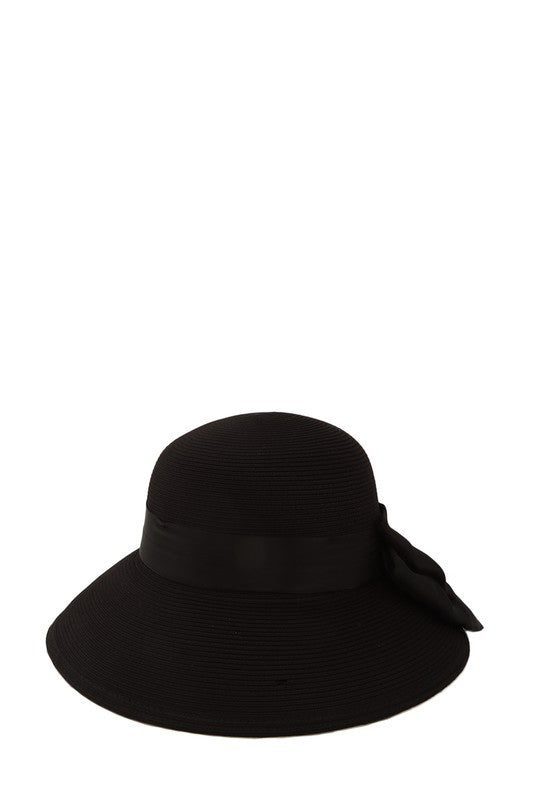 Straw Back Ribbon Panama Sun Hat