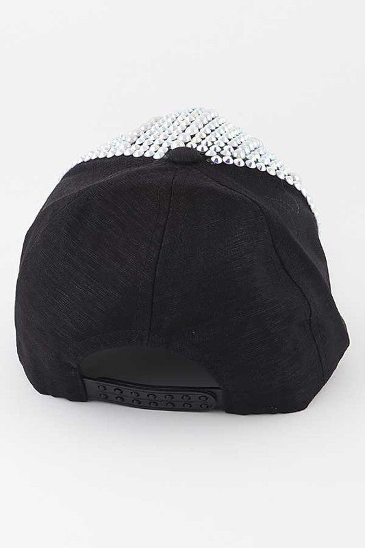 Pearl Crystal Embellished Fashion Cap