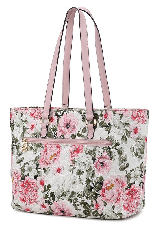 MKF Collection Quilted Cotton Botanical Tote Bag