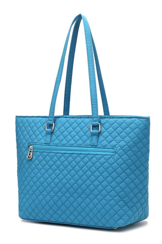 MKF Collection Solid Quilted Cotton Tote Bag