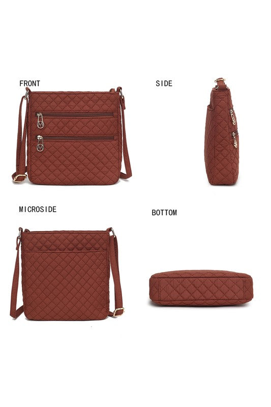 MKF Collection Solid Quilted Cotton Crossbody