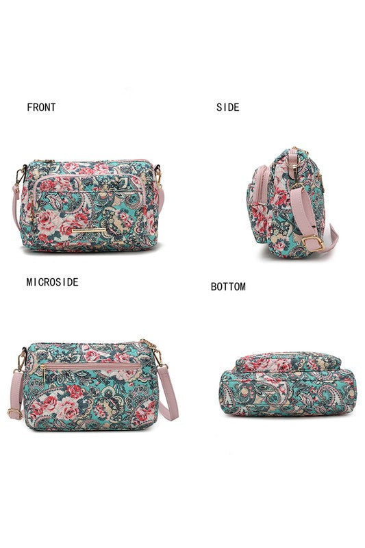 MKF Collection Rosalie Botanical Pattern Crossbody