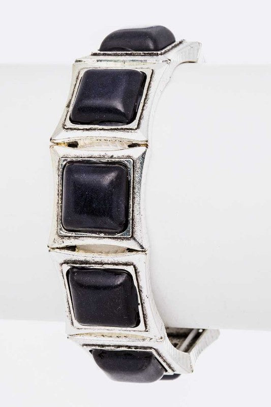 Stretch Square Stone Bracelet