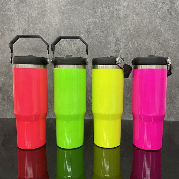 30oz Neon Tumbler with Handle