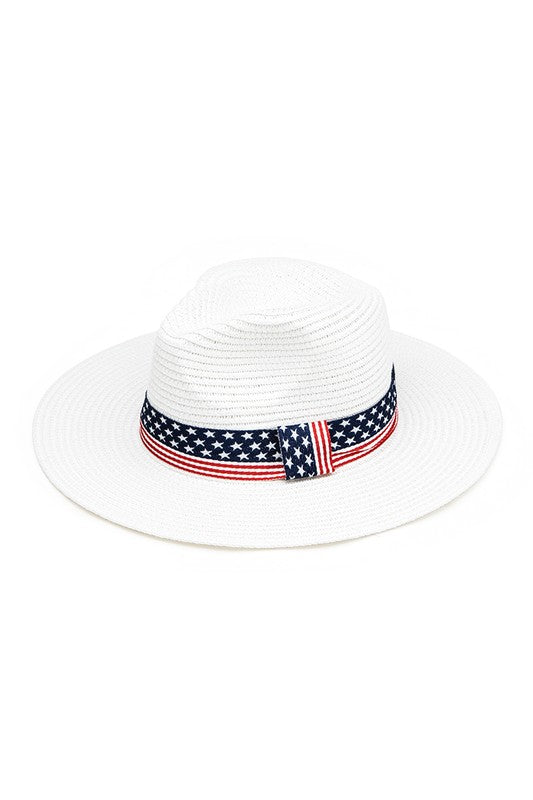 Americana Hat Band Straw Sun Hat