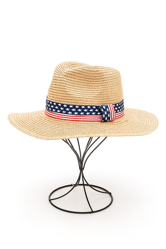 Americana Hat Band Straw Sun Hat