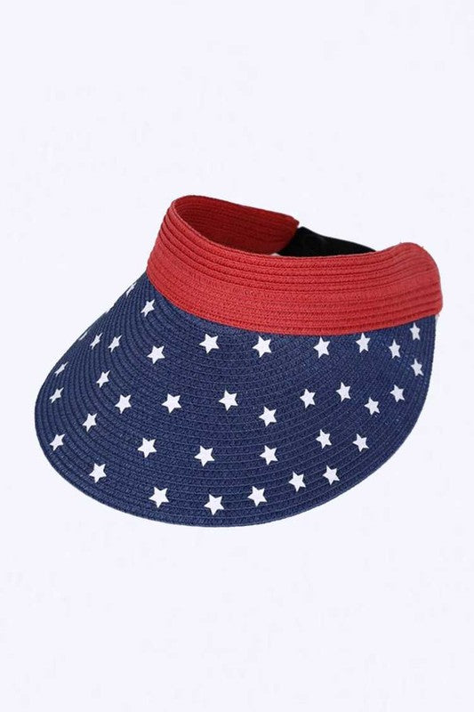 Americana Roll Up Straw Visor