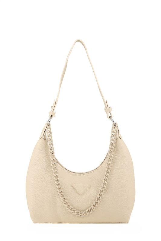 Smooth Textured Shoulder Chain Bag