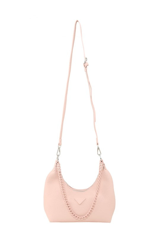 Smooth Textured Shoulder Chain Bag