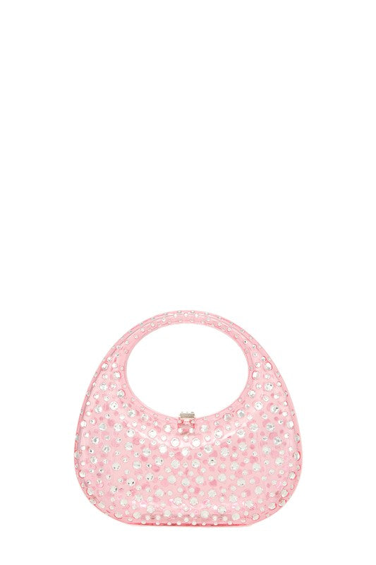 Rhinestone paved Transparent Rigid Bag