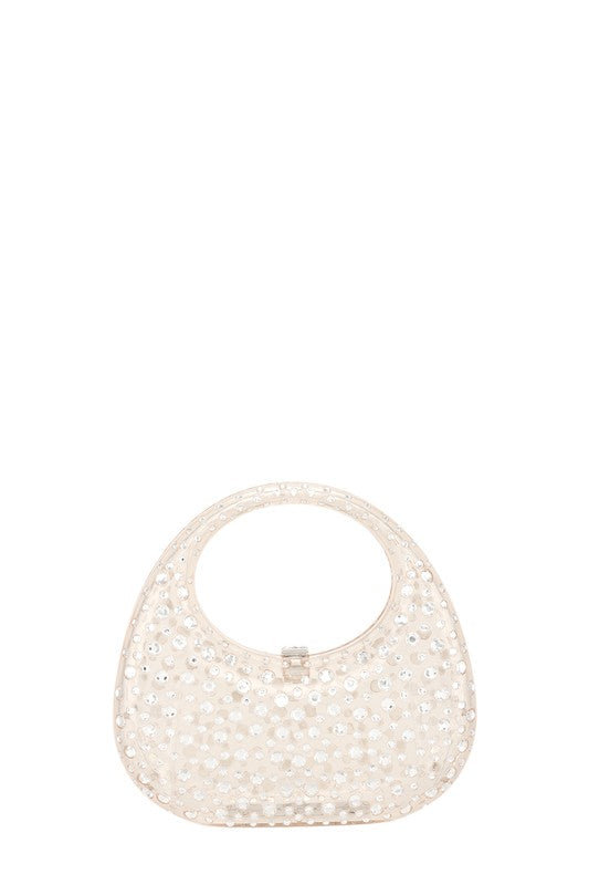 Rhinestone paved Transparent Rigid Bag