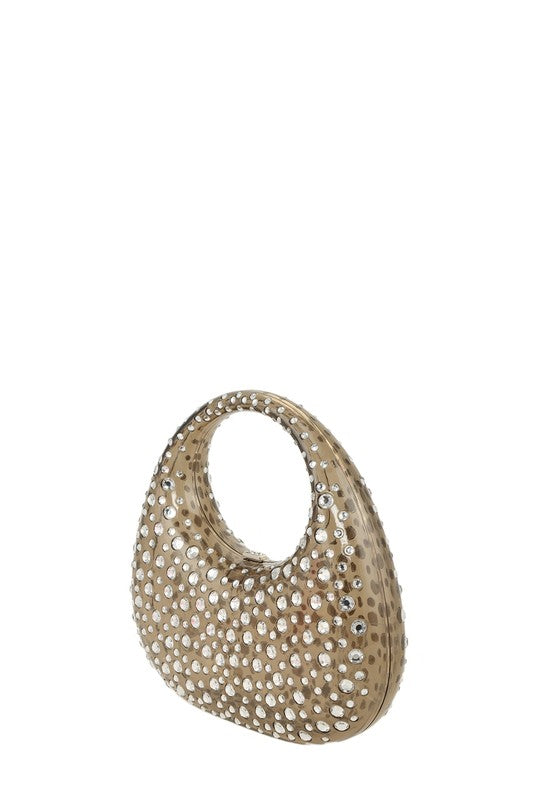 Rhinestone paved Transparent Rigid Bag