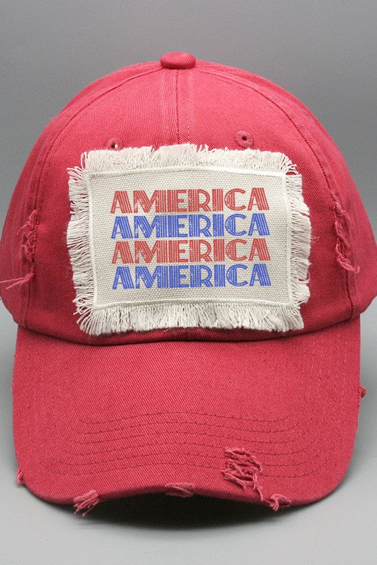 Patriotic Red Blue America Stack Hat