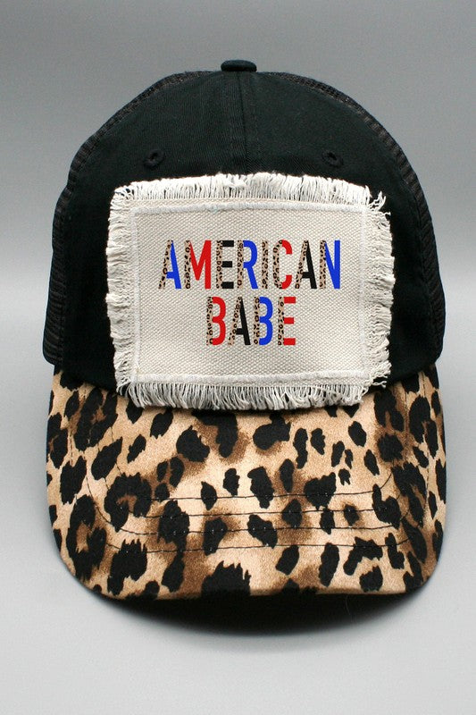 Patriotic Leopard American Babe Hat