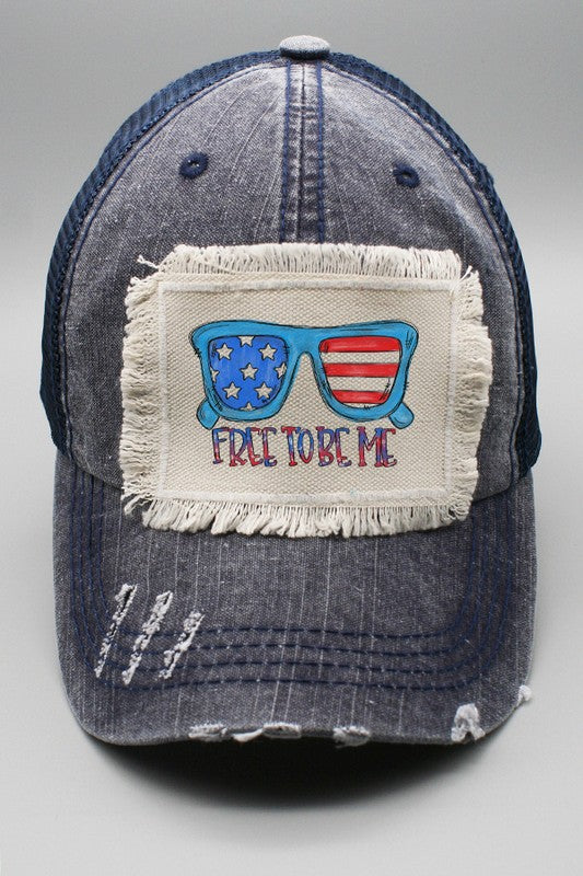 Patriotic Free To Be Me Glasses Hat