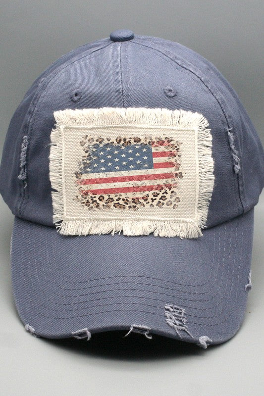 Patriotic Leopard American Flag Hat