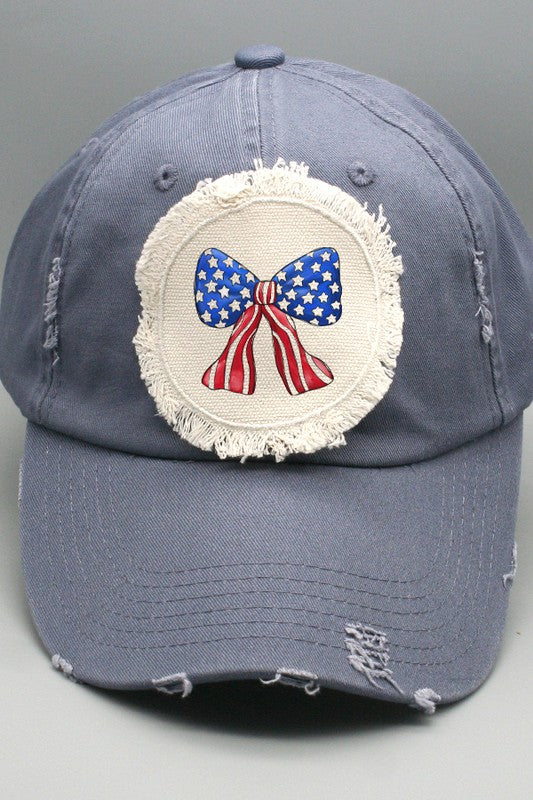 Patriotic American USA Bow Hat