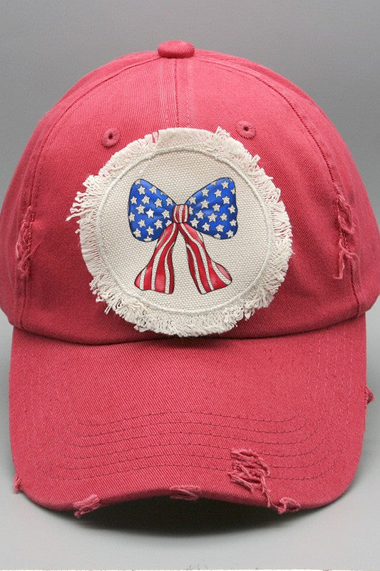 Patriotic American USA Bow Hat