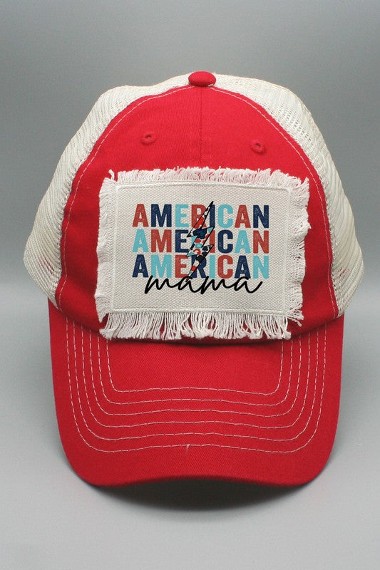 Patriotic American Mama Stack Bolt Hat