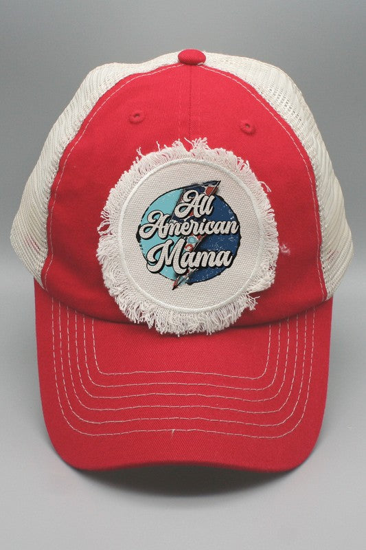 Patriotic All American Mama Bolt Circle Hat