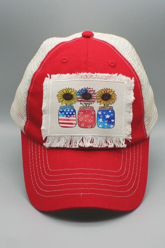 Patriotic American USA Jars Hat Cap