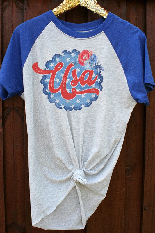 Clearance USA Circle Short Sleeve Raglan