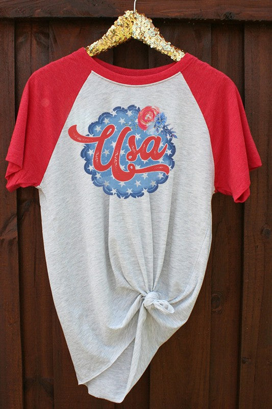 Clearance USA Circle Short Sleeve Raglan