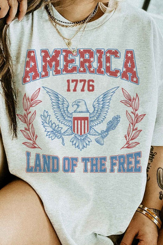 AMERICA LAND OF THE FREE GRAPHIC TEE