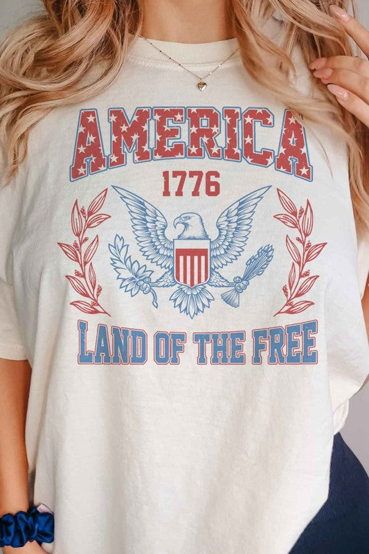 AMERICA LAND OF THE FREE GRAPHIC TEE