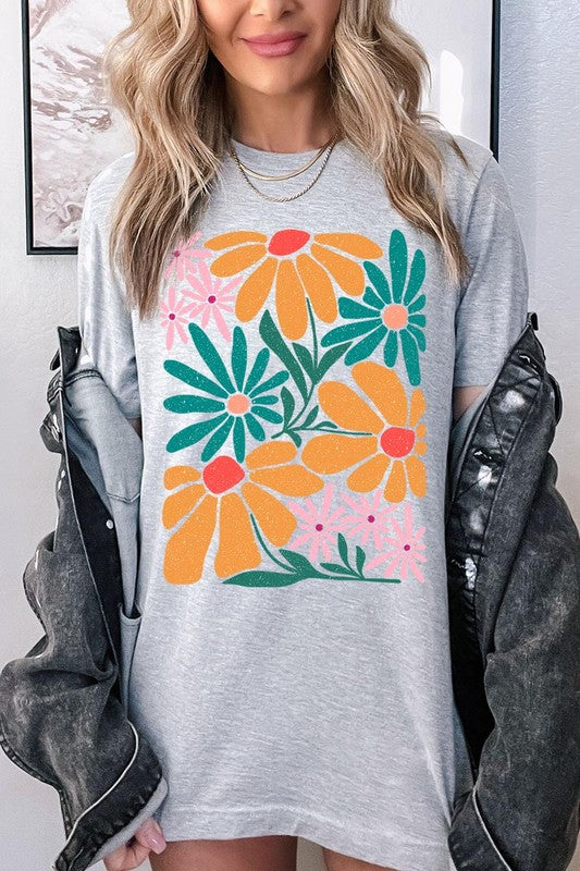 Boho Abstract Floral  Graphic T Shirts