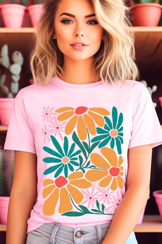 Boho Abstract Floral  Graphic T Shirts