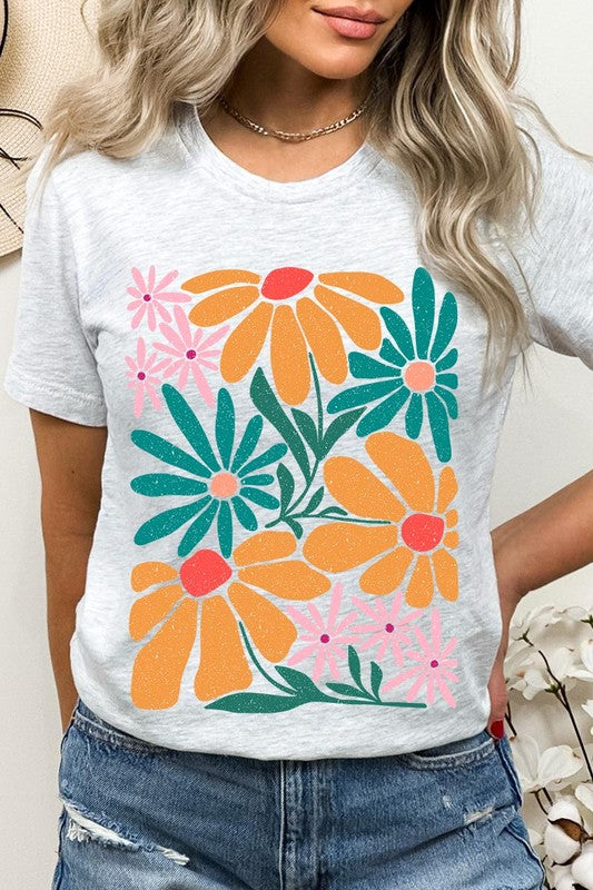 Boho Abstract Floral  Graphic T Shirts