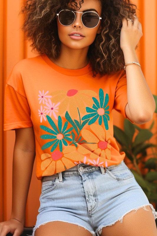 Boho Abstract Floral  Graphic T Shirts