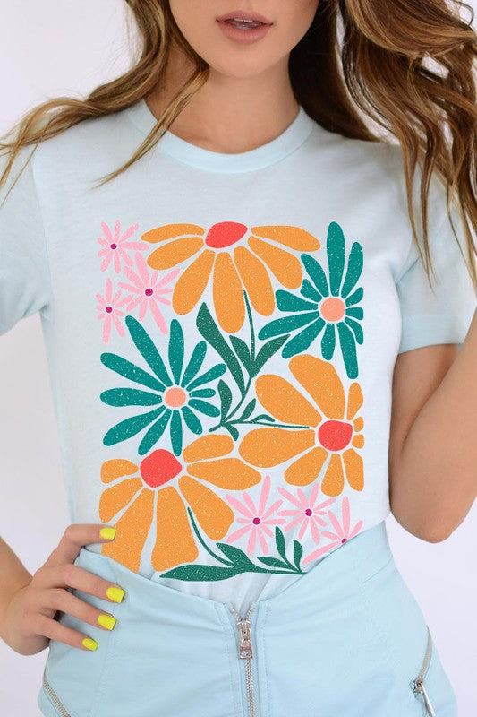 Boho Abstract Floral  Graphic T Shirts