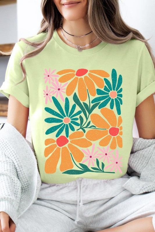 Boho Abstract Floral  Graphic T Shirts