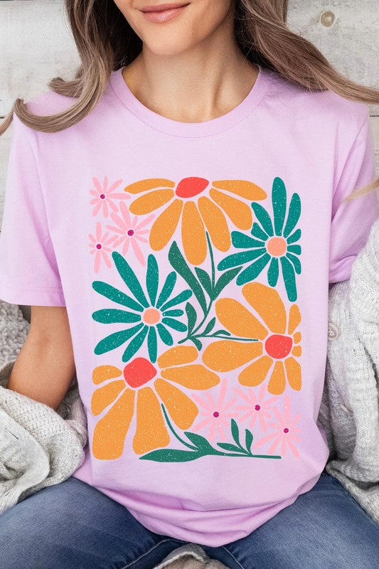 Boho Abstract Floral  Graphic T Shirts