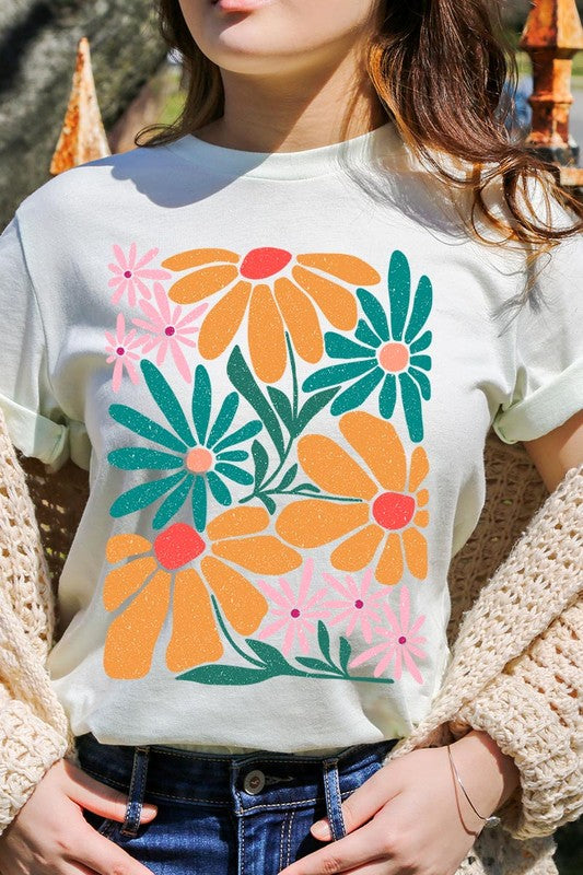 Boho Abstract Floral  Graphic T Shirts