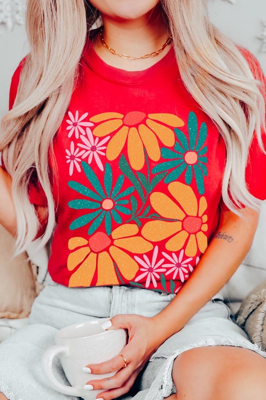 Boho Abstract Floral  Graphic T Shirts