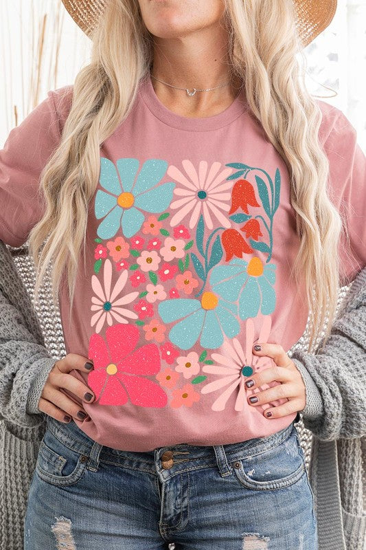 Boho Abstract Floral  Graphic T Shirts